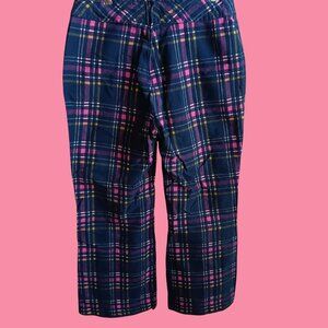 True Vintage Womens Jeans 27x27 1960's PINK/YELLOW/BLUE PLAID REAR ZIP BOOTCUT